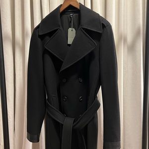 ALLSAINTS FENTON WOOL COAT BLACK